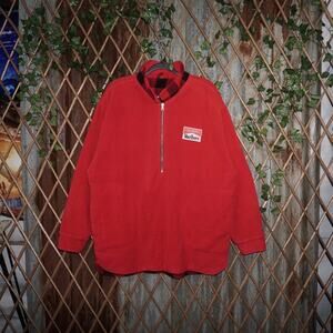 XL-Vintage 90s Marlboro Unlimited fleece plaid 1/4 sweatshirt